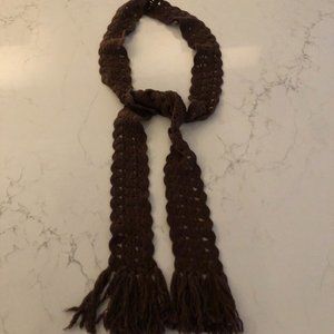 2 for $10 🎁 Long and Narrow Halogen Crocheted Brown Scarf
